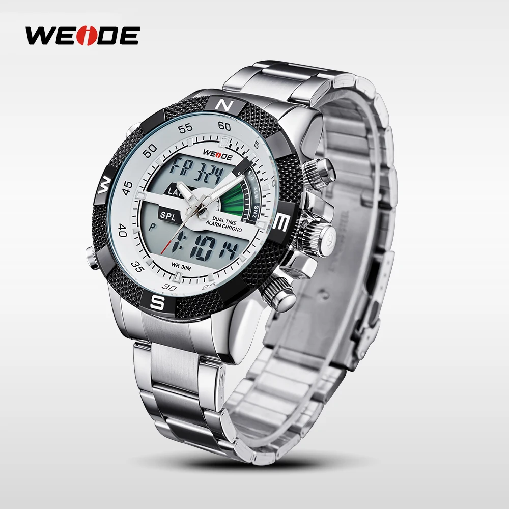 WEIDE мужские кварцевые аналоговые светодиодные часы Роскошные модные спортивные