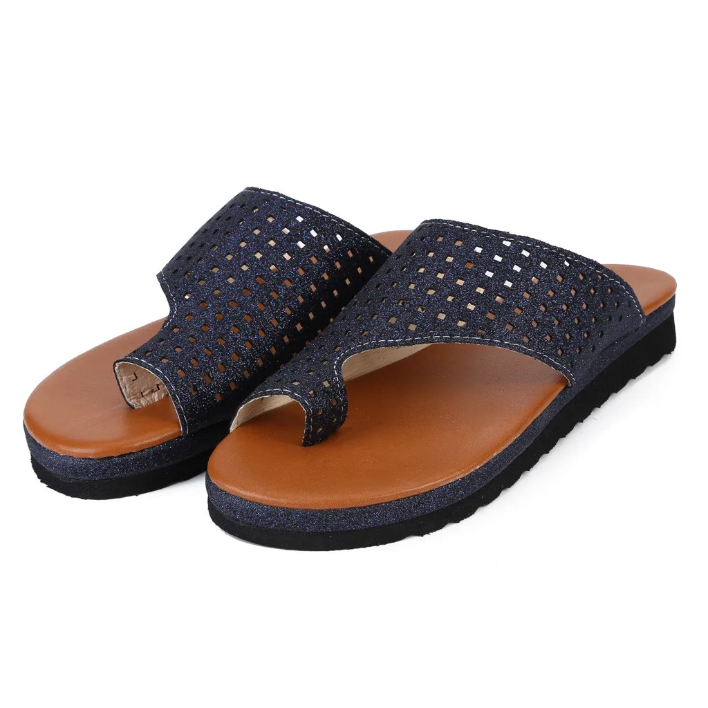 

Women Flats Platform Wedges Breathable Open Toe Ankle Beach Shoes Slip-On Round Toe Roman Slippers Sandals Sandalias de mujer