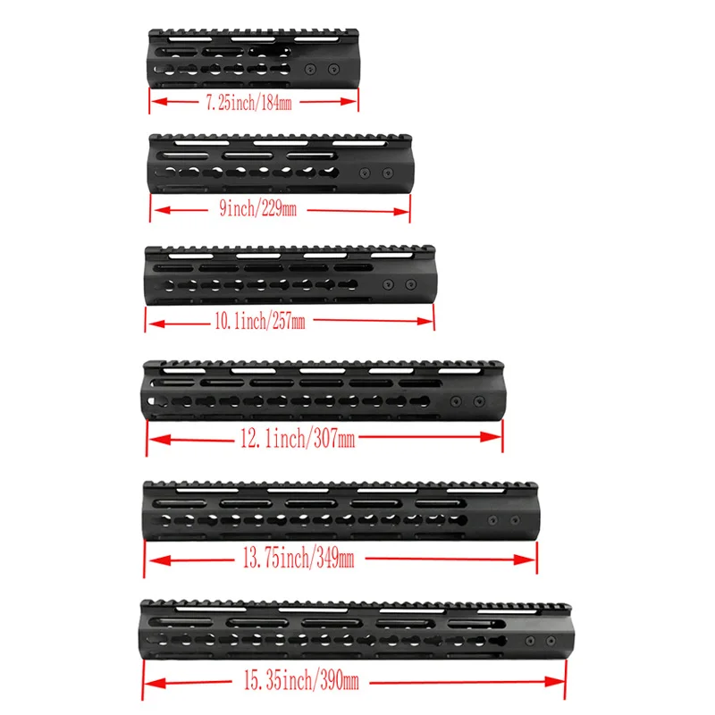 Tactical 7,25 ''" 10,1" 12,1 ''13. 7" 15,35'' KeyMod рельсовая система для страйкбола AEG для охоты и стрельбы