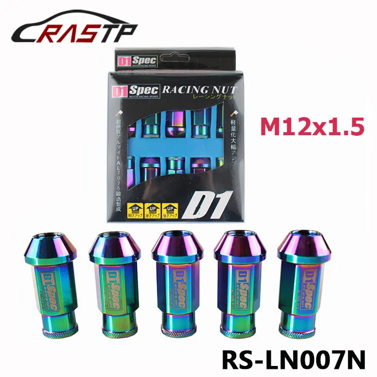 

RASTP 20Pcs Neo Chrome M12 x 1.5 Aluminum Screw Cover Exterior Decoration Bolt Rims Wheel Lug Nuts RS3-LN007N