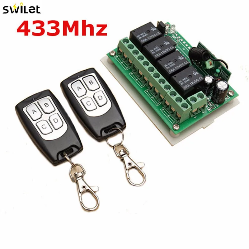 

SWILET Hot Sale For 12V 433MHz Wireless Remote Control Switch With 2 Remote Control 200m Transmitter Receiver