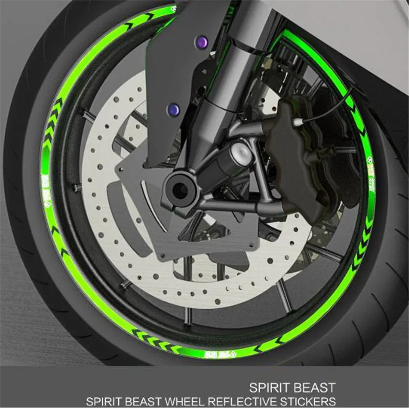 

SPIRIT BEAST Motorcycle Tyre Paste Reflective Stickers Motorbike Reflective Motocross Wheels 10/ 12 /18 inch Wheels Stickers