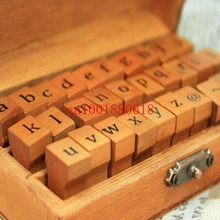 FedEx DHL быстрая оптом креативный Lowercase прописной шрифт деревянный набор резиновых штампов с деревянной коробкой, 50 компл./лот