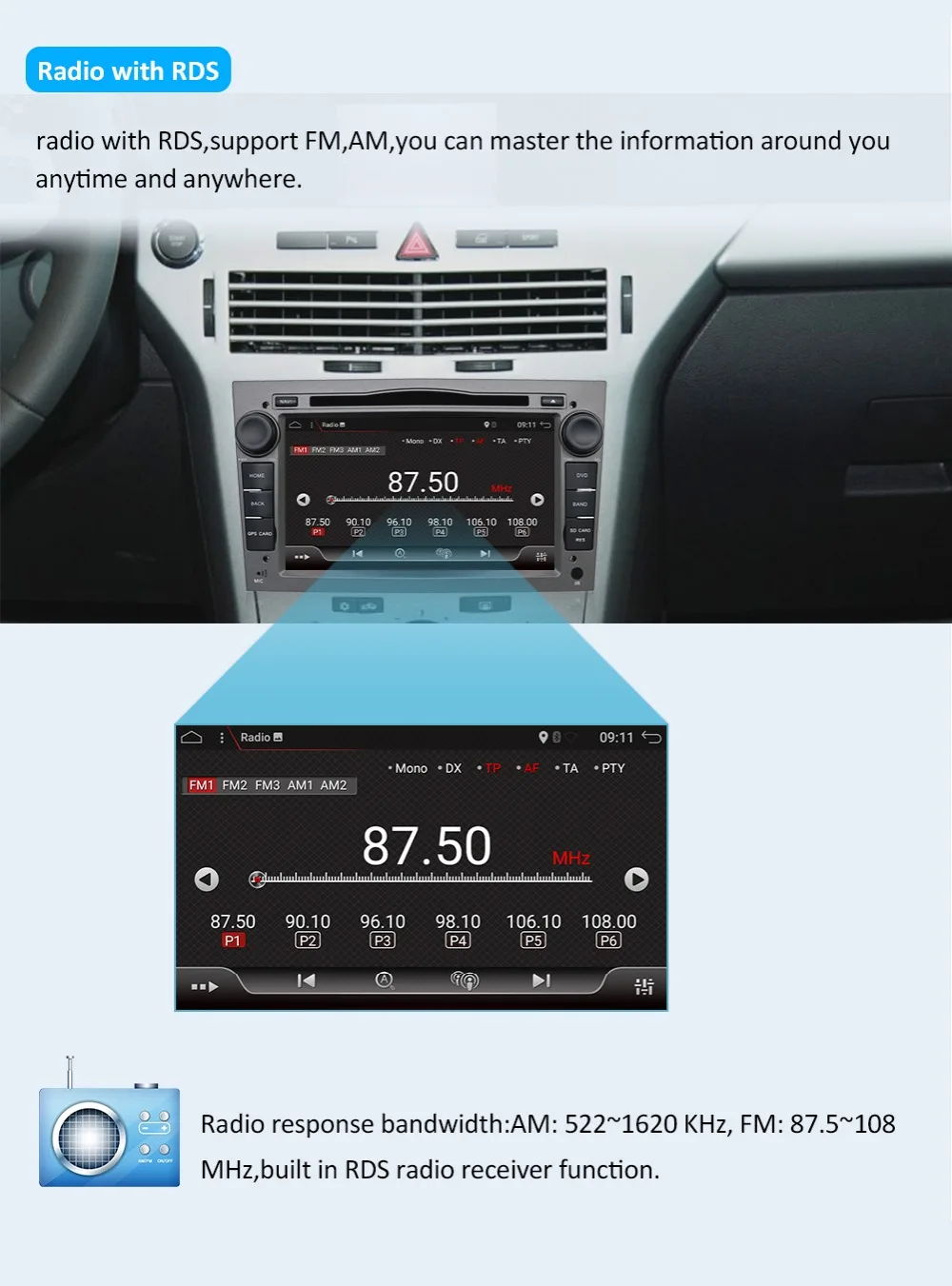 Discount Car radio 1024*600 Octa 8 core Android 9.0 for OPEL Astra H Meriva Antara Zafira Veda Agila Corsa Vectra car dvd gps navigation 10