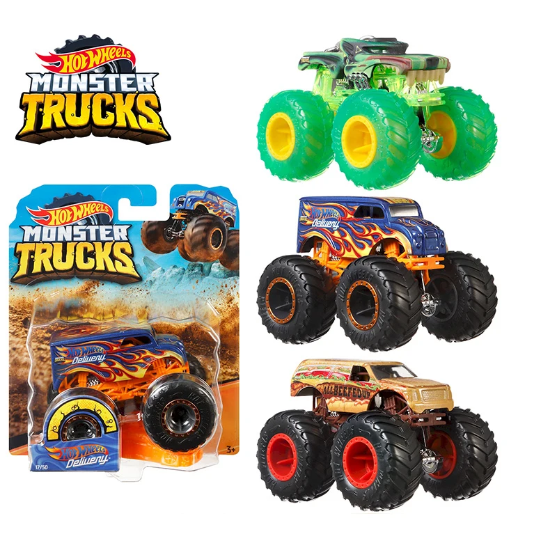 1: 64 Hot Wheels Monster Trucks Металлический Игрушечный Автомобиль Hotwheels гигантские колеса большая коллекция ног Wild Collision Car Toys FYJ44