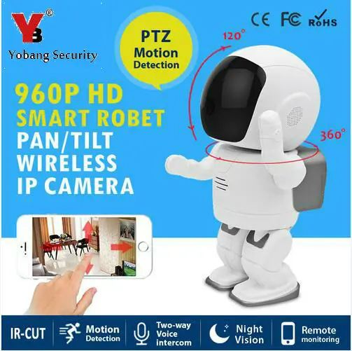 

Yobang Security-Mini Robot 960P WiFi IP Surveillance Security Camera Wireless Network Motion Detection For IOS Android IP camera