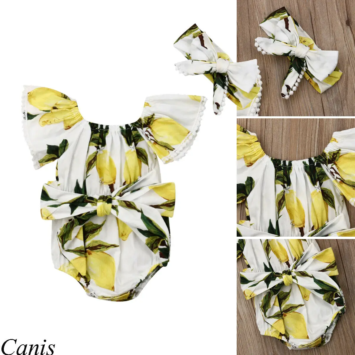 lemon romper baby girl