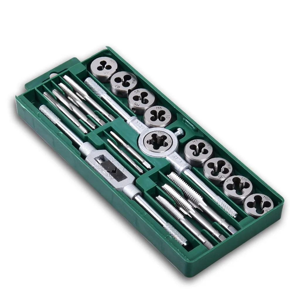 Tap and die set 20 sets of hand tapping wrench diestock metric screw