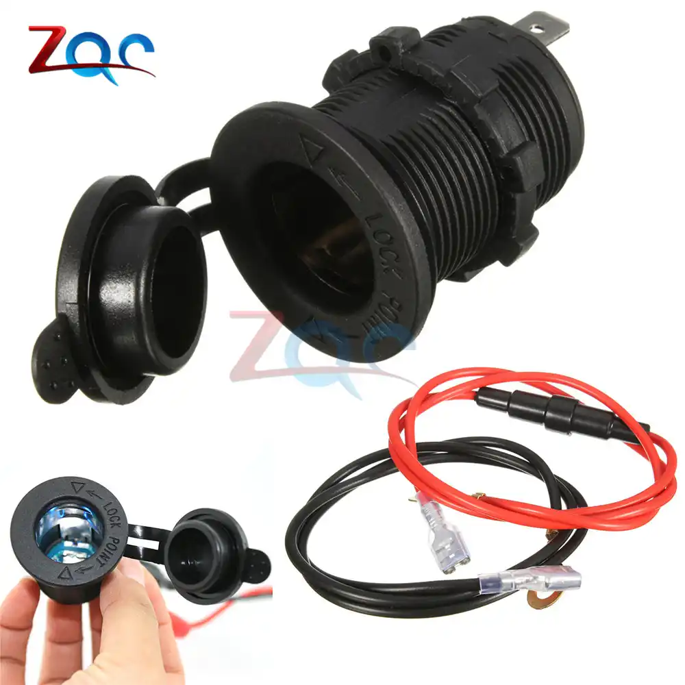 Diy Car Cigarette Lighter Female Kit W 15a Fuse Tap 4 Wiring Card