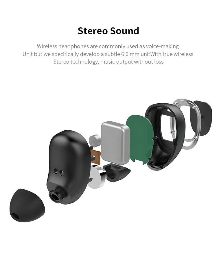 True Wireless Earbuds Micro Earpiece Mini Twins Headset Stereo Ear Bluetooth Earphone Headphones with 1100mAh Box (6)