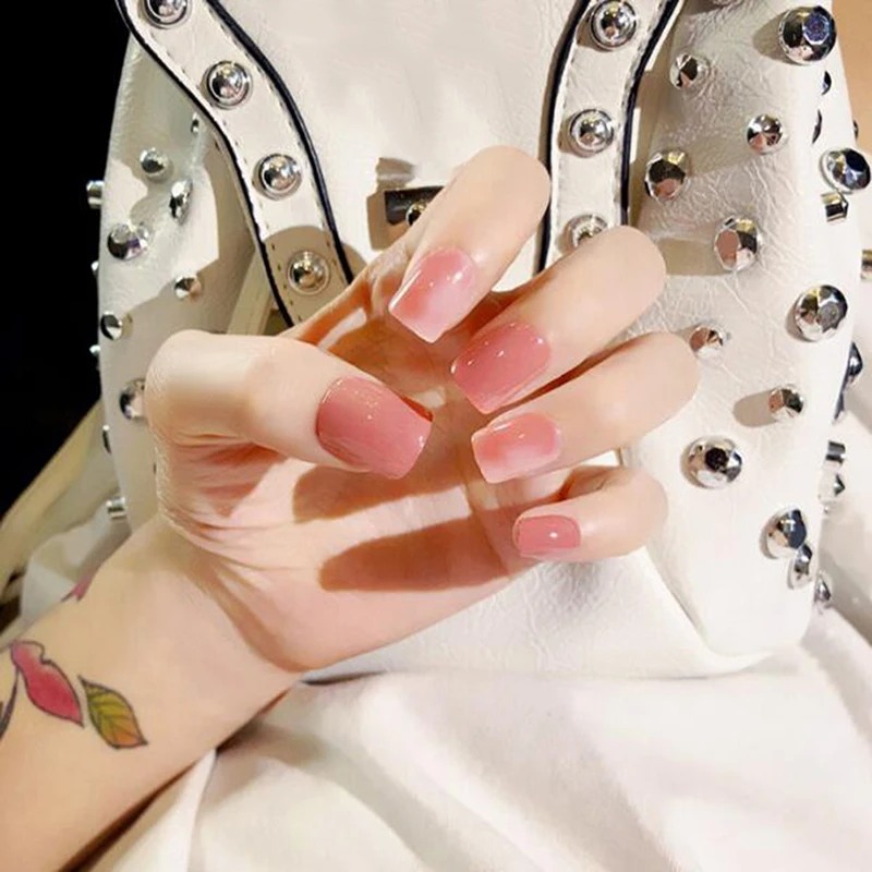 24pcs False Nails With Glue 1 Set of Nail Fashion Short Tips Full Cover Art Decor | Красота и здоровье