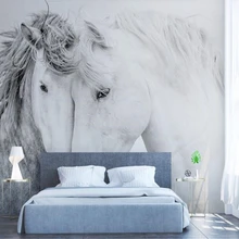 Beibehang Пользовательские Современные скандинавские минималистичные фотообои пара Белая лошадь фон декоративная живопись 3d обои