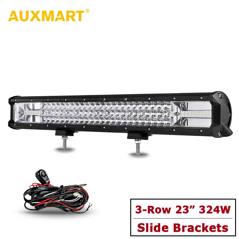 Auxmart 23 \324 Вт 3 ряда светодиодных баров комбо приводная шина внедорожника 12В 24В Гавайская гитара 23 дюймов рабочий свет для грузовика, трейлера... Auxmart 23 \324 Вт 3 ряда светодиодных баров комбо приводная шина внедорожника 12В 24В Гавайская гитара 23 дюймов рабочий свет для грузовика, трейлера...
