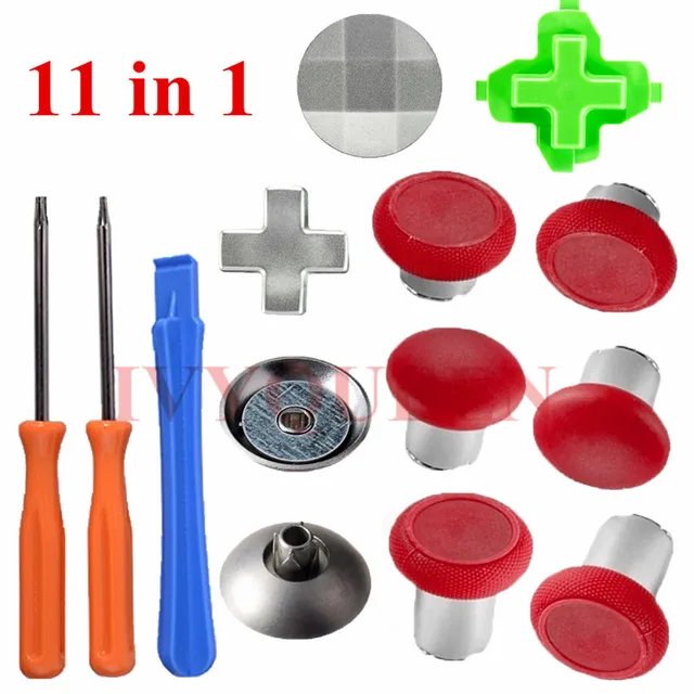 Best Offers IVYUEEN 11 in 1 Magnetic Thumbsticks Grips for XBox One X S Elite Controller Swap Analog Sticks with Metal Dpads Button Mod Kit