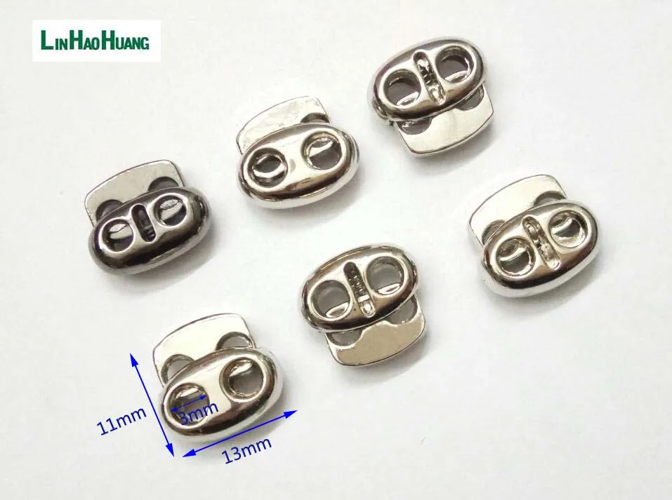 60pcs/lot small oval metal alloy stoppers toggle cord locks Drawstring