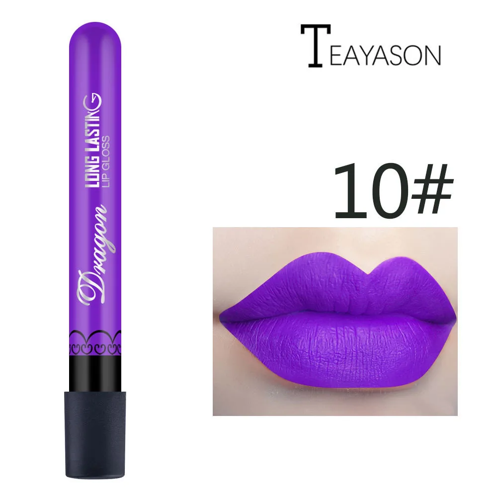 

1Pc Sexy Violet Vampire Lipstick Matte Waterproof Velvet Lipgloss Liquid Lip Gloss Matte 28Color Cosmetic Beauty Makeup Lipgloss