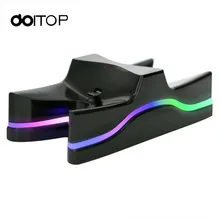 DOITOP двойная зарядная станция зарядная подставка Док-станция для sony Playstation 4 PS4 игровой контроллер светодиодный с красочными огнями ручка зарядное устройство