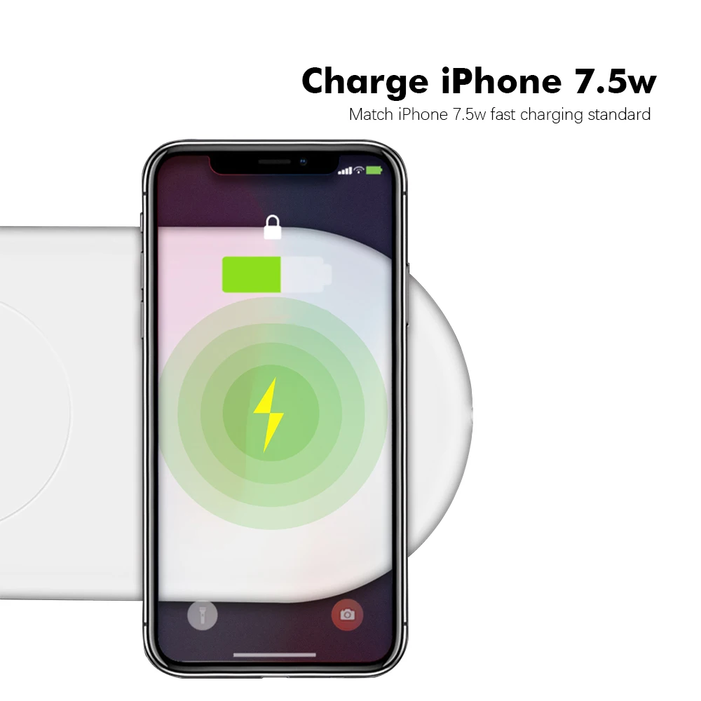 Portefeuille Dual Wireless Charger Pad Fast Charging 10W For Samsung Galaxy S9 Plus S8 S7 S6 7.5W For iPhone X 8 Plus Cargador (2)
