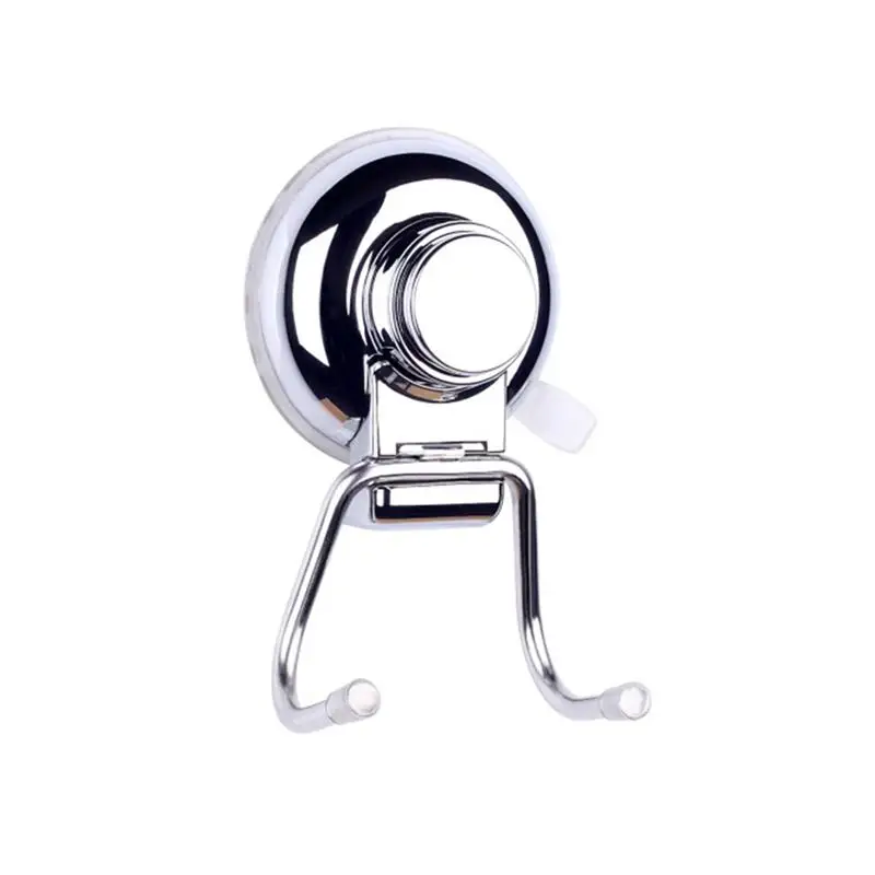 

1 pc Double Hooks Suction Cup Wall-mounted Relocatable Stainless Steel Vacuum Hooks Towel Organizer for Loofah Washcloth