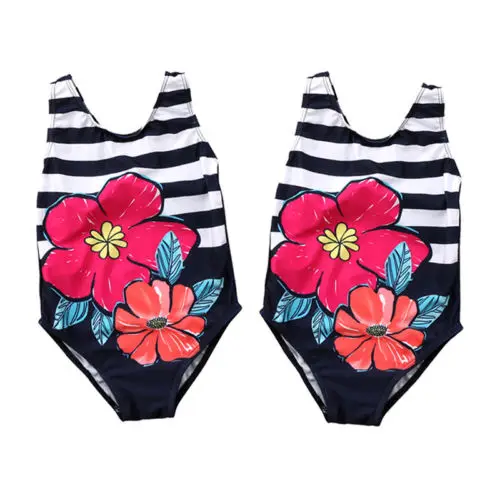 

Enfant Children Girls Flower Bodysuit Toddler Kid Baby Girl Bodysuits Bowknot Swimwear Swimsuit Bathing Suit Bikini Set Swimming