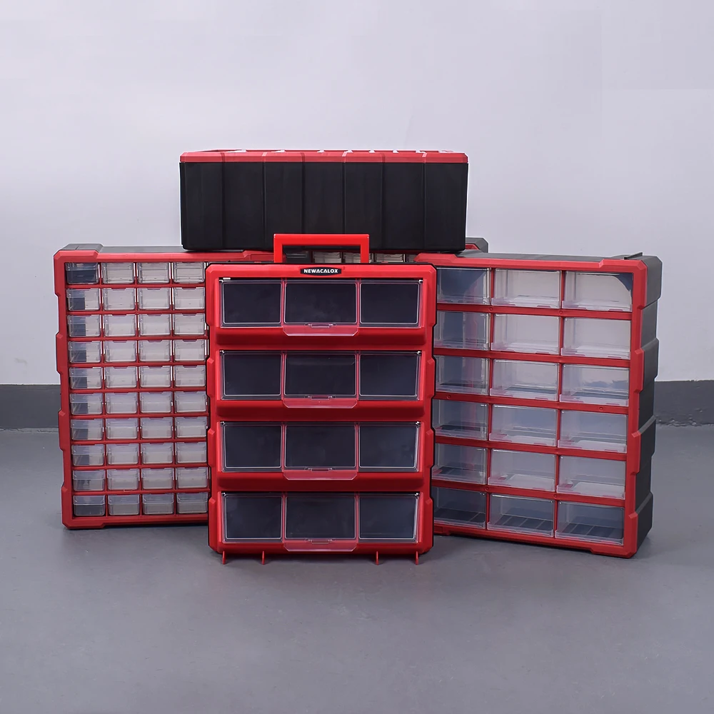Caja de Herramientas montada en la pared NEWACALOX piezas de plástico caja de almacenamiento caja de Hardware gabinete artesanal contenedores de tornillo componente caja de almacenamiento Caja de Herramientas montada en la pared NEWACALOX piezas de plástico caja de almacenamiento caja de Hardware gabinete artesanal contenedores de tornillo componente caja de almacenamiento