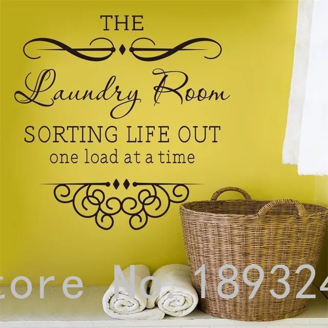 Kreative DIY Waschküche Zitat Wörter Vinyl Wandtattoo Aufkleber Wäsche