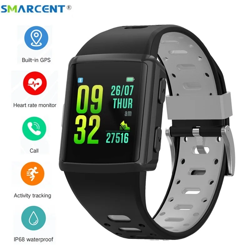 Смарт часы Smarcent M3 GPS спортивный браслет IP68 водонепроницаемый пульсометр трекер