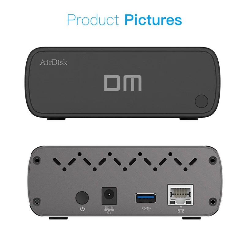  Carcasa de disco duro portátil DM Q3C inalámbrico WiFi USB3.0 a SATA para 25/35 pulgadas wifi HDD c