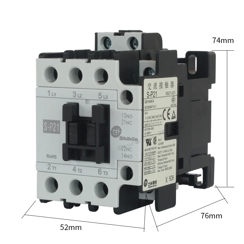 TZQPCHEW 21A AC Schütz AC24V - Elektrischer Kontaktor 3NO+1NO+1NC Für 380V/220V