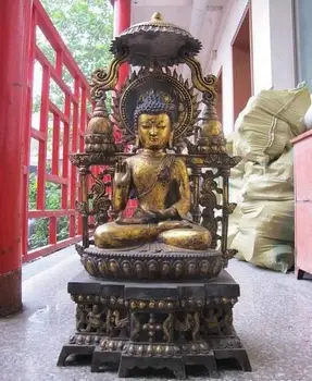 

35"Huge Tibet Buddhism Temple Bronze gilt Tathagata Sakyamuni Buddha statue