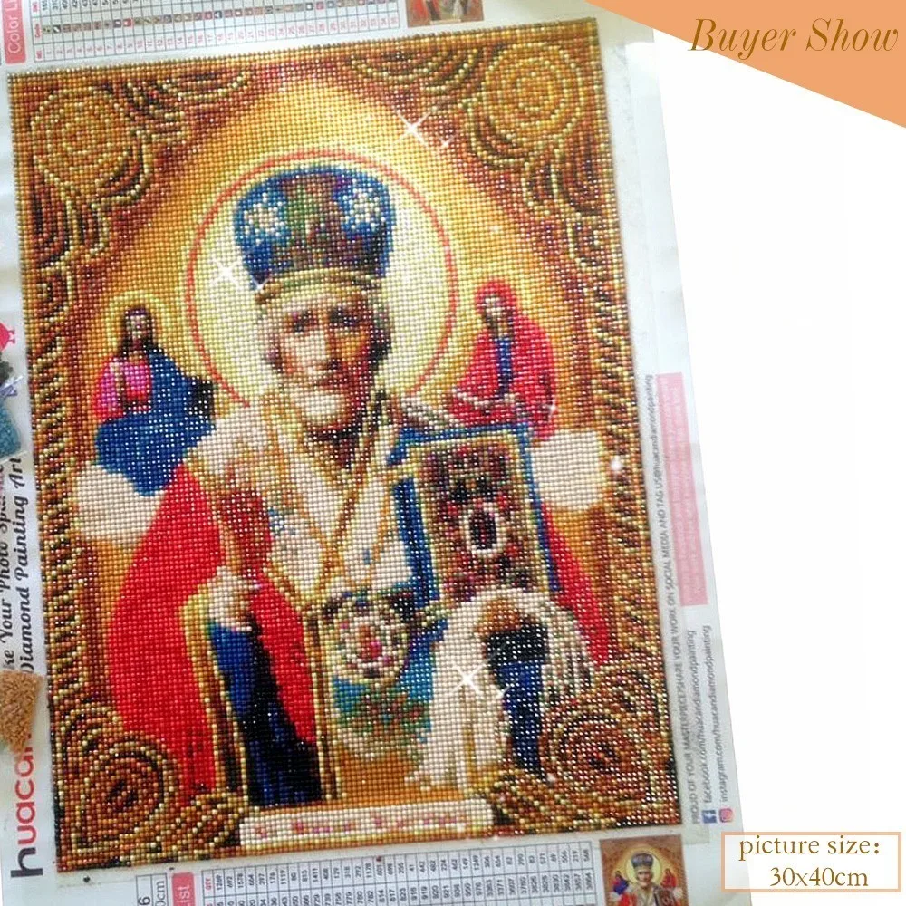 Huacan Diamond Painting Madonna Full Square Diamond Embroidery Religion Home Decoration 5D Diy Mosaic Rhinestone Gift