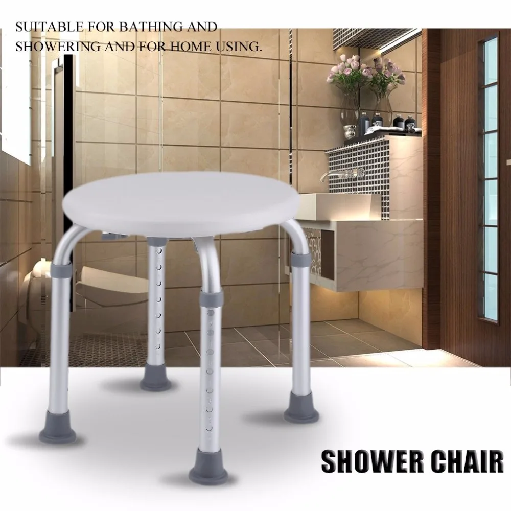 

New Round Height Adjustable Environmental Protecting Bathroom Bathing Shower Chair Bath Stool Bench Seat Home Furniture
