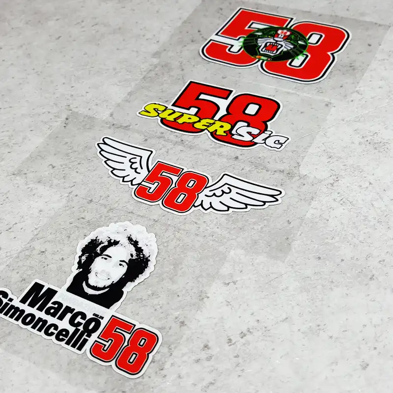 ملصقات إفريقية 58 ماركو Simoncelli التذكارية ملصقات الفينيل للدراجات النارية ملصقات الطريق سباق الدراجات النارية الزجاج الأمامي الشارات Atv الترابية دراجة Car Stickers Aliexpress