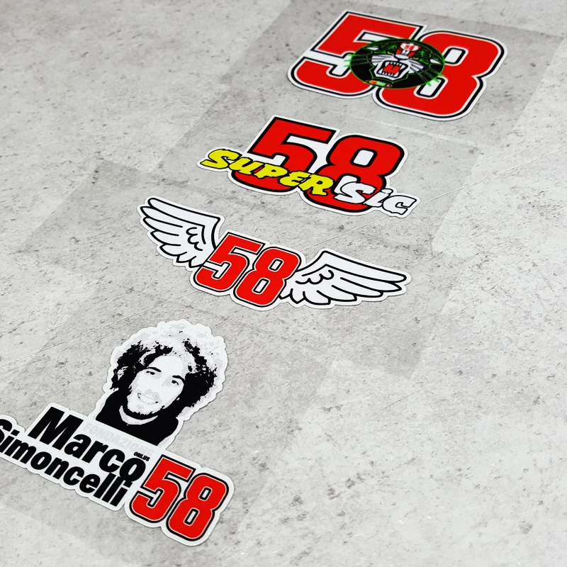 

memorial Marco Simoncelli 58 afro stickers vinyl motorcycle sticker road racing motorbike windshield decals ATV dirt bike