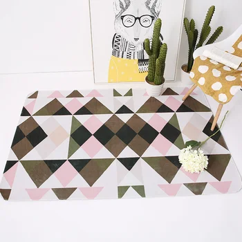 

Modern Simple Geometry Gray/Green/Pink Carpet Abstract Design Anti-slip Washable Durable Area Rug Soft and Cozy Area Rug