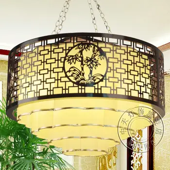 

Retro Decoration Art ZA Chinese style Iron restaurant lobby hall wood Pendant Lights Chinese creative living room lamps ZA ZS62