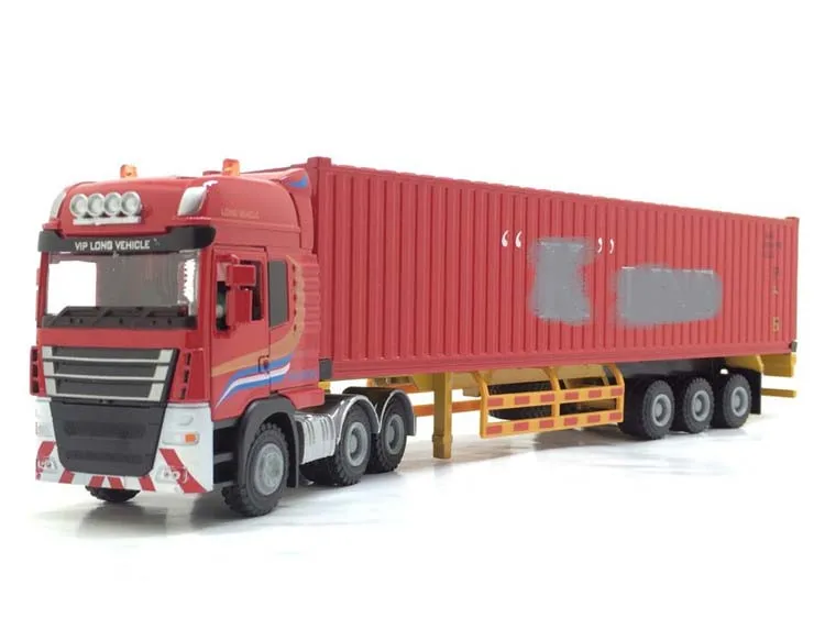 Высокая симуляция 1:50 сплав инженерные транспортные средства Maersk полу-установленный Контейнер грузовой логистический грузовик для детей игрушки - Цвет: 3