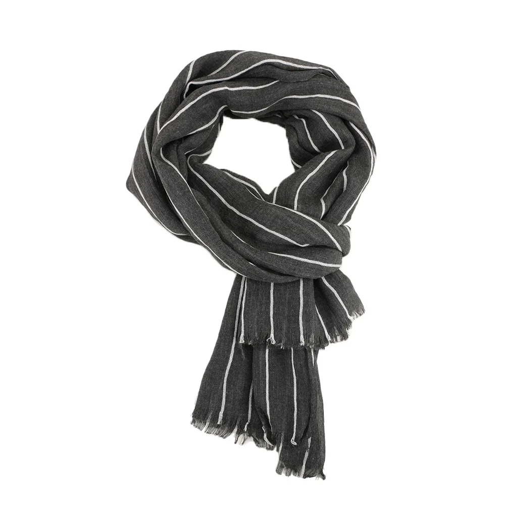 Male Classic Striped Scarf Fashion Spring Autumn Warm Soft Cotton