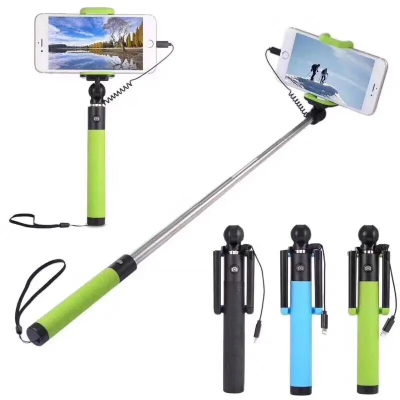 3.5mm Plug Universal Wired Selfie Stick Monopod Rotatable Extendable for iphone Samsung Suitable 4inch-6.5inch phone | Электроника