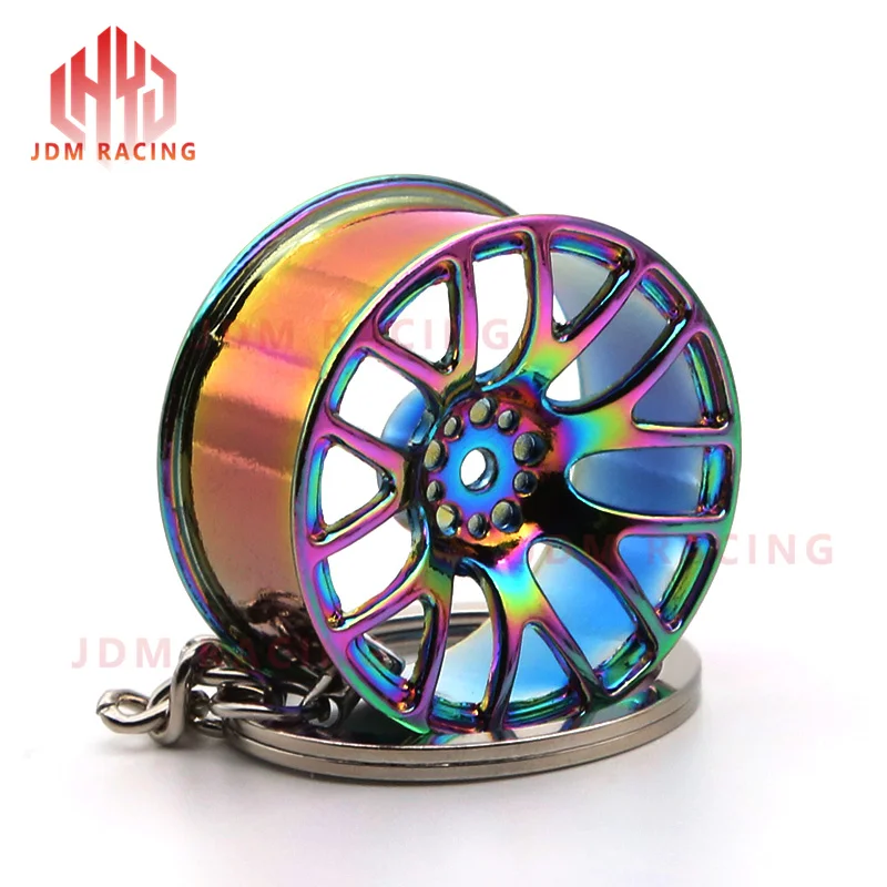 

Hot Wheel Rim Key Chain Luxury Alloy Car Key Ring Keychain for Man Women hung in waist wrist Keychain Modified wheel Keychain