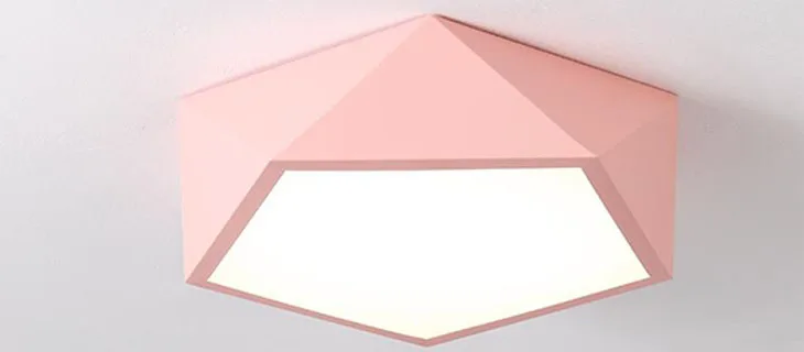 Macaron Pentagonal ceiling lights Acrylic LED Lamp Modern Living Room Bedroom Restaurant Kids Room Nordic Home Lighting Fixture led recessed ceiling lights