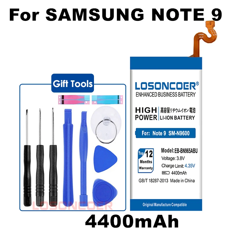 LOSONCOER EB-BN965ABU 4400 mAh батареи для samsung Galaxy Note9 Note 9 N960U SM-N9600 SM-N960F N9600 SM-N965F телефон Батарея