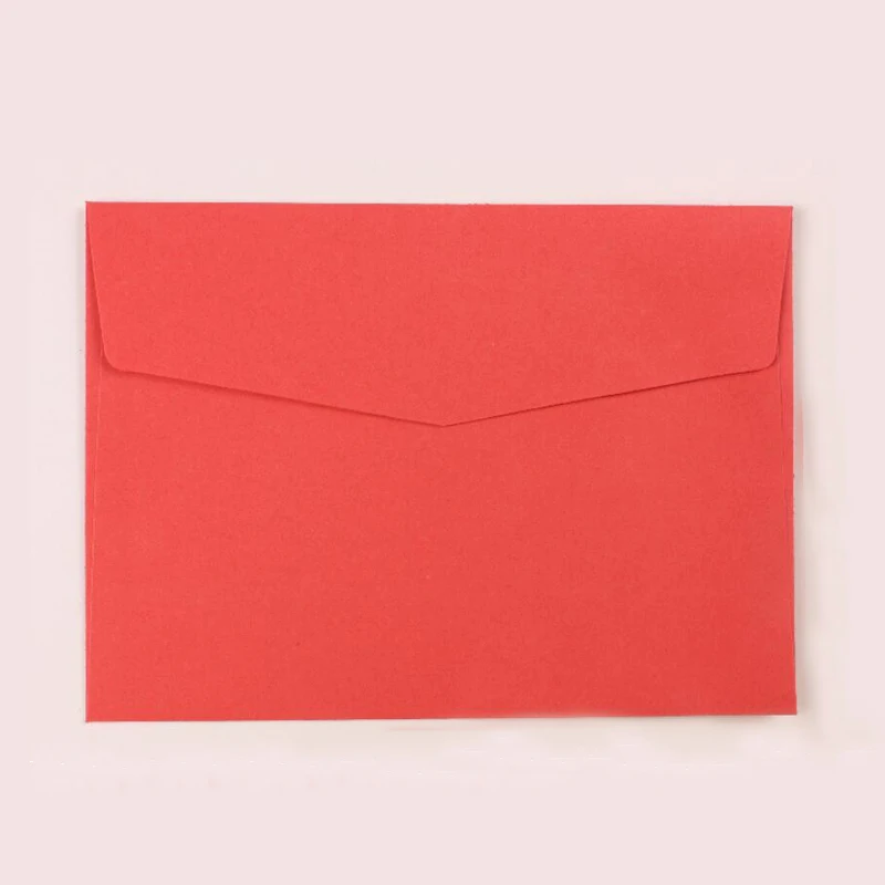 50 шт/партия 12,5*17 см 120 г бумажный конверт серии цветной конверт твердая чистая открытка конверт - Цвет: red