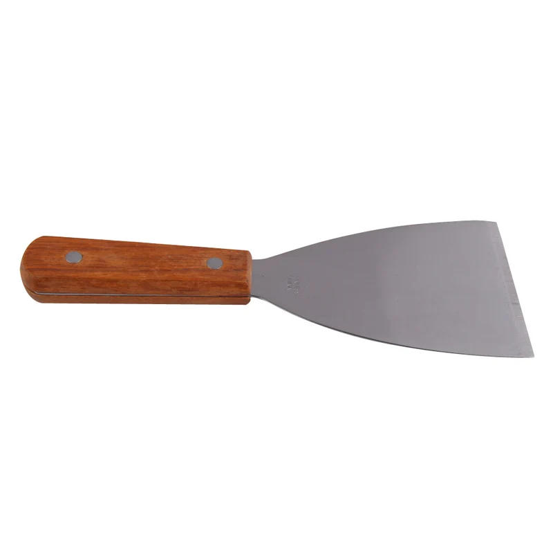 Высококачественный для барбекю sqatulas Нержавеющая сталь лопатка для переворачивания оладий шпатель Совок с деревянной ручкой посуда