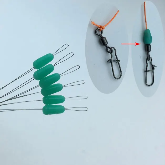 

18pcs/3set fishing swivel bean prevent bind silica gel cover bean for fishing rolling swivel size 8 10 12 14# Accessories