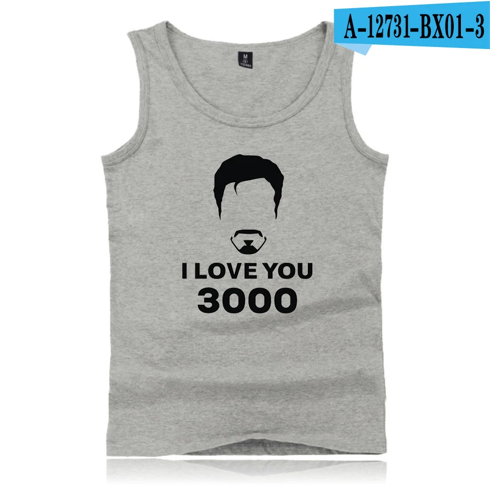 I love you 3000 times 2D летняя майка с принтом без рукавов Женская и мужская горячая Распродажа K-pops майка плюс размер 4XL - Цвет: Gray