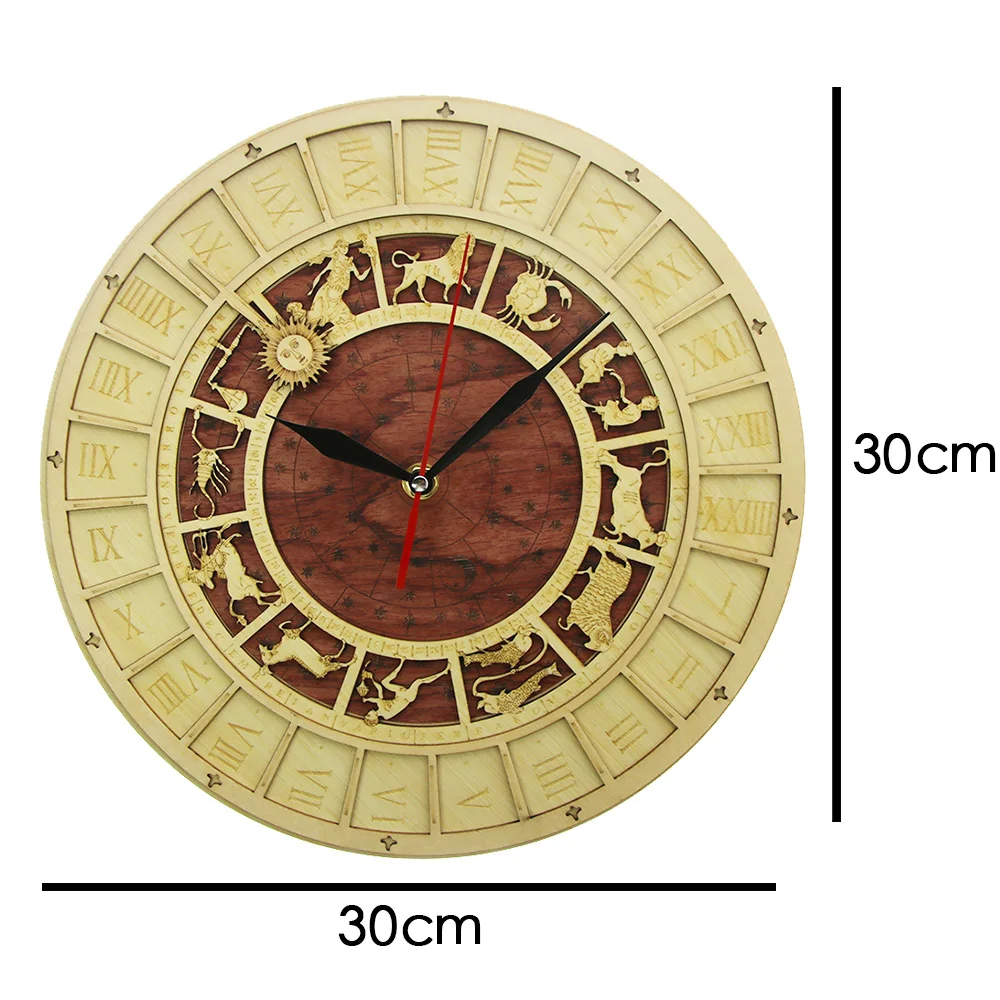 Венеция деревянные часы деревенские Kichen настенные часы Астрология наука Зодиак настенное искусство винтажные астрономические созвездия часы