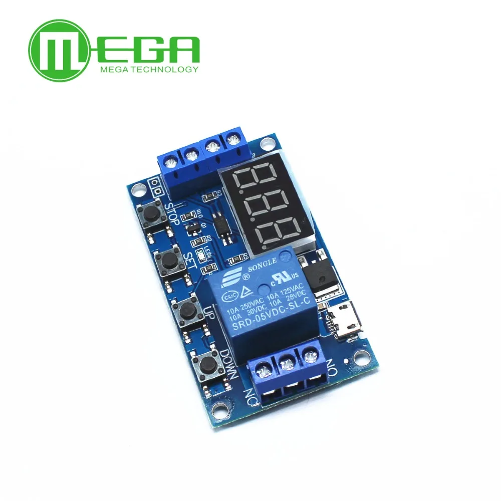 

DC 6-30V Support Micro USB 5V LED Display Automation Cycle Delay Timer Control Off Switch Delay Time Relay 6V 9V 12V 24V
