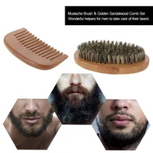Мужская щетка для бороды Набор расчесок щетина кабана щеточка для бритья деревянная расческа для бороды мужской набор волосяных кистей для лица