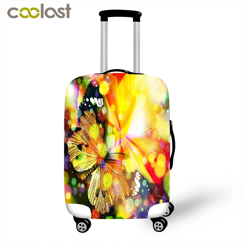 Эластичный Защитный чехол для багажа с бабочкой, Suitable18-26 дюймов, чехол на колесиках, пылезащитный чехол для чемодана, чехлы для чемоданов - Цвет: Picture color
